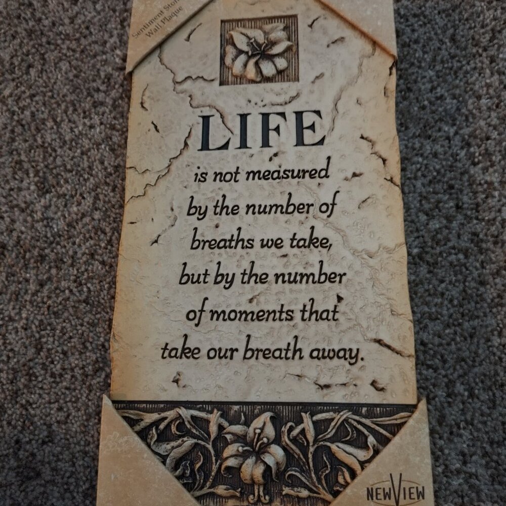 Inspirational Words Sign 6X10.5"‎ Life Measured by ......